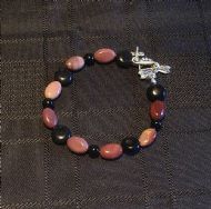 Mookaite and Onyx Dragonfly Bracelet
